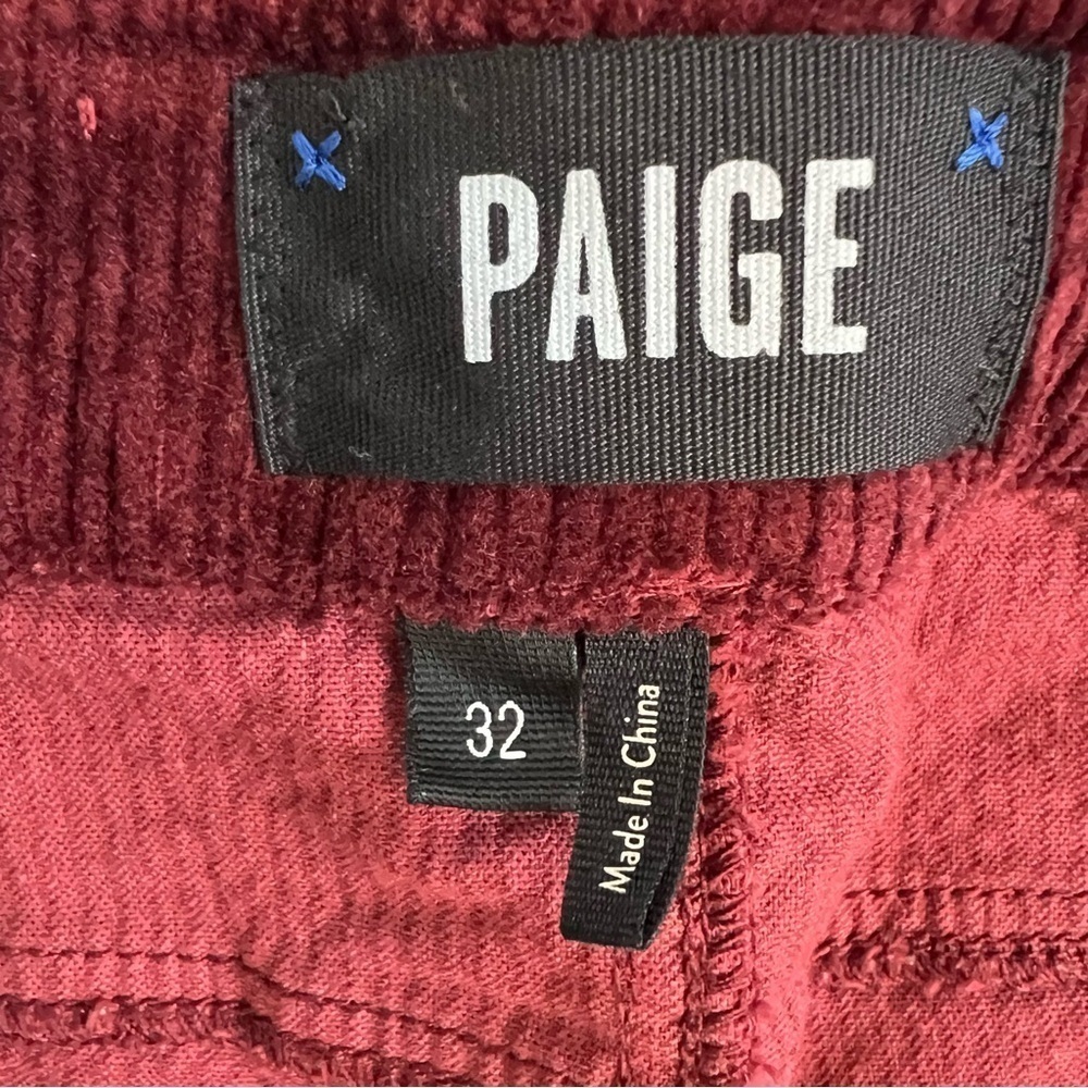 PAIGE Hoxton Ankle Corduroy Skinny Jeans Burgundy Women's Size 32 Office - Picture 7 of 11